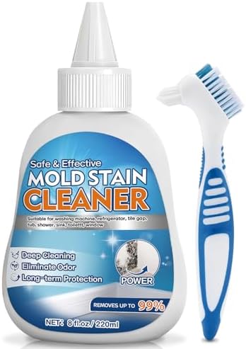 Gel Limpiador de Manchas de Moho Vigorder, 8 FL oz, Limpiador Pesado para Goma de Lavadora, Sellador de Ducha, Lechada de Baño y Sello de Carga - imagen 1