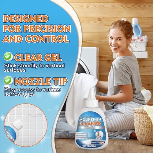 Gel Limpiador de Manchas de Moho Vigorder, 8 FL oz, Limpiador Pesado para Goma de Lavadora, Sellador de Ducha, Lechada de Baño y Sello de Carga - imagen 5