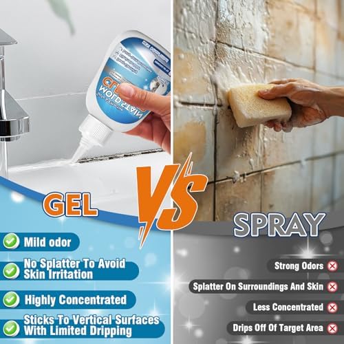 Gel Limpiador de Manchas de Moho Vigorder, 8 FL oz, Limpiador Pesado para Goma de Lavadora, Sellador de Ducha, Lechada de Baño y Sello de Carga - imagen 7