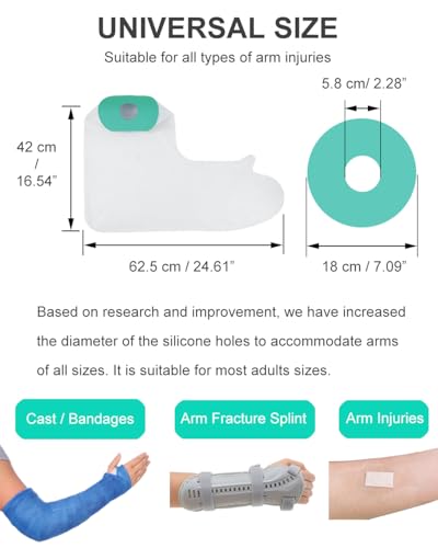 Cubiertas Impermeables para Yeso EuyiHlybt para Ducha, Protector Reutilizable para Brazo, Cómodo y Suave para Vendajes y Curaciones - imagen 4