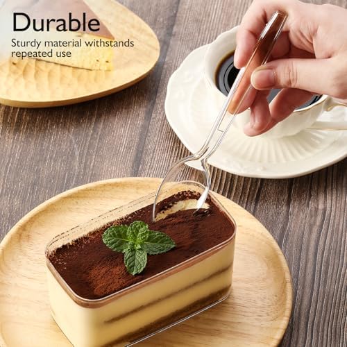 Cucharas de Plástico Transparentes de Alta Resistencia [300 Piezas], Utensilios Desechables en Paquete, Cubiertos de Plástico Sólidos - imagen 3