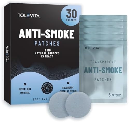Parches Herbales Antihumo TOLEVITA – Forma Circular 3mg (Azul), Parches para Dejar de Fumar y Reducir Ansias | 30 Parches para un Estilo de Vida - imagen 1