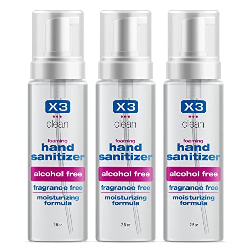 Desinfectante de Manos Espumoso X3, Sin Alcohol ni Fragancia, Elimina 99.9% de Germenes, Fórmula Hidratante, Tamaño de Viaje 2.5 oz (Paquete de 3) - imagen 1