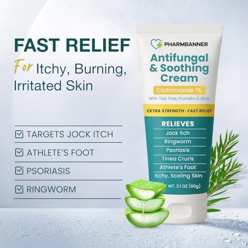 Crema Antifúngica para Picazón en la ingle, Tiña, Psoriasis y Pie de Atleta – Alivio Extra Fuerte para Piel Irritada y Ardor – Fórmula de Acción - imagen 2