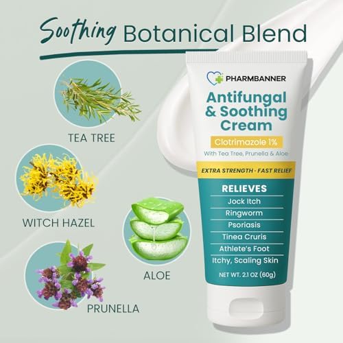 Crema Antifúngica para Picazón en la ingle, Tiña, Psoriasis y Pie de Atleta – Alivio Extra Fuerte para Piel Irritada y Ardor – Fórmula de Acción - imagen 4