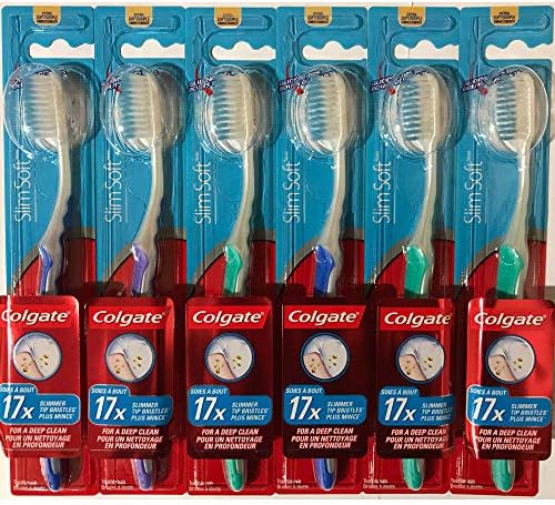 Cepillo de Dientes Colgate Slim Soft con Puntas Deslizantes, Extra Suave, Cabezal Compacto - Paquete de 6 - imagen 1