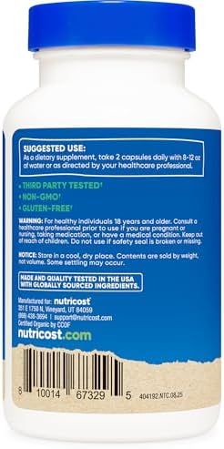 Nutricost Saw Palmetto 1000mg, 120 Cápsulas - Certificado CCOF, Orgánico, Vegano, 60 Porciones, 500mg por Cápsula, Sin Gluten - imagen 4