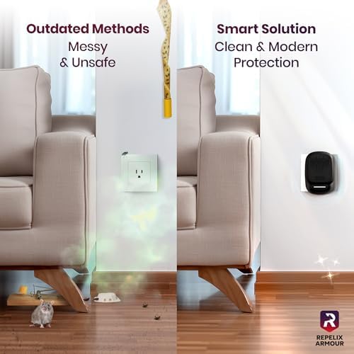 Repelente Ultrasónico de Plagas para Uso Interior - Paquete de 2 - Cubre Hasta 1,500 pies cuadrados por Dispositivo - 3 Modos para Repeler Ratones, - imagen 6