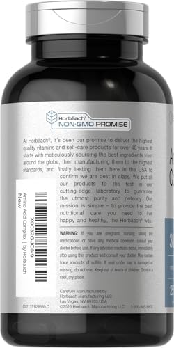 Complejo de Aminoácidos Horbäach 3000mg | 250 Tabletas | Suplemento Sin OGM y Libre de Gluten - imagen 3