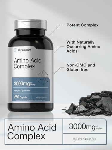 Complejo de Aminoácidos Horbäach 3000mg | 250 Tabletas | Suplemento Sin OGM y Libre de Gluten - imagen 4
