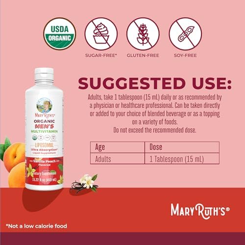 Multivitamínico para hombres MaryRuth Organics | Sin azúcar | Vitaminas líquidas | Suplemento de apoyo inmunológico | Salud cognitiva y bienestar - imagen 3