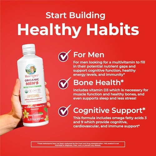 Multivitamínico para hombres MaryRuth Organics | Sin azúcar | Vitaminas líquidas | Suplemento de apoyo inmunológico | Salud cognitiva y bienestar - imagen 5