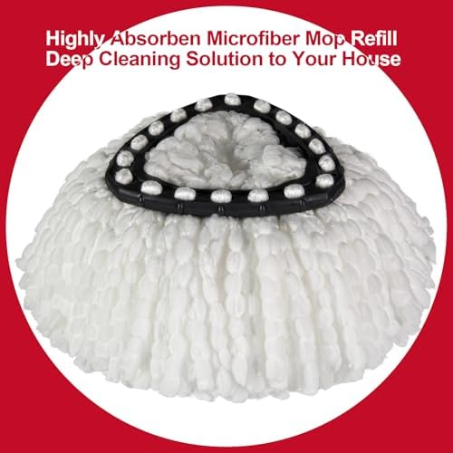 Paquete de 3 Cabezas de Repuesto para Mopas, Reemplazos Compatibles con O Cedar Spin Mop Sistema de 1 Tanque - Fáciles de Cambiar, Microfibra, - imagen 4