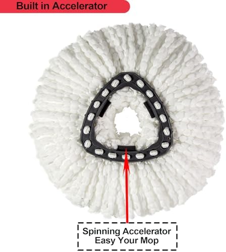 Paquete de 3 Cabezas de Repuesto para Mopas, Reemplazos Compatibles con O Cedar Spin Mop Sistema de 1 Tanque - Fáciles de Cambiar, Microfibra, - imagen 7