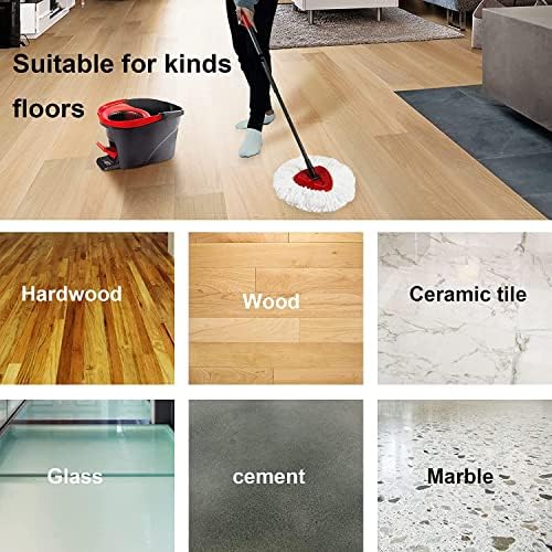 Paquete de 3 Cabezas de Repuesto para Mopas, Reemplazos Compatibles con O Cedar Spin Mop Sistema de 1 Tanque - Fáciles de Cambiar, Microfibra, - imagen 8