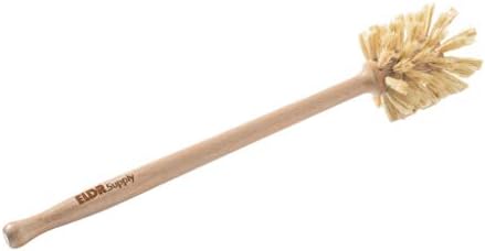 Cepillo para Botellas ELDR Supply, Mango Largo de 14 en Madera de Haya Alemana, Fibras de Cáñamo, Cero Residuos, Ideal para Tarros y Vasos de Boca - imagen 1