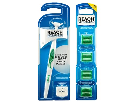 Flosser REACH Ultraclean Snap-On con Cabezal Refil 28 piezas, Pack para Cuidado Oral, Sabor Menta 1 pieza - imagen 1