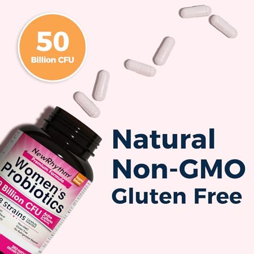 Probioticos NewRhythm para Mujeres, Arándano Orgánico, 50 Mil Millones CFU, 18 Cepas, con Prebióticos, 60 Cápsulas Veganas, Sin Refrigeración, No - imagen 2