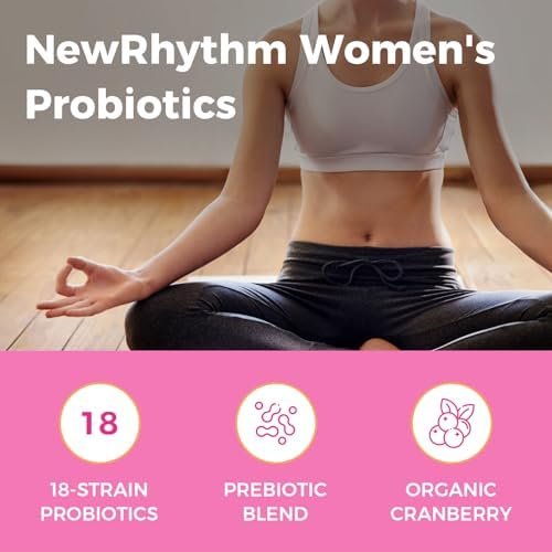 Probioticos NewRhythm para Mujeres, Arándano Orgánico, 50 Mil Millones CFU, 18 Cepas, con Prebióticos, 60 Cápsulas Veganas, Sin Refrigeración, No - imagen 3