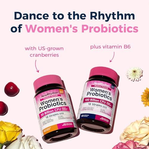 Probioticos NewRhythm para Mujeres, Arándano Orgánico, 50 Mil Millones CFU, 18 Cepas, con Prebióticos, 60 Cápsulas Veganas, Sin Refrigeración, No - imagen 6