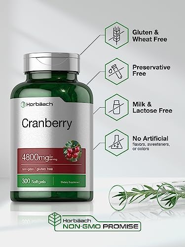 Píldoras de Arándano Horbäach | 300 Softgels | Suplemento Sin OGM y Libre de Gluten | Extracto de Concentrado - imagen 5