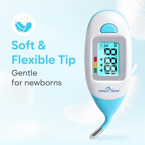 Termómetro Rectal para Bebés Easy@Home con Indicador de Fiebre, Pantalla LCD Clara para Lecturas Rápidas, Punta Suave y Flexible – EMT-027 - imagen 3