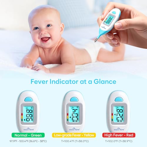 Termómetro Rectal para Bebés Easy@Home con Indicador de Fiebre, Pantalla LCD Clara para Lecturas Rápidas, Punta Suave y Flexible – EMT-027 - imagen 4