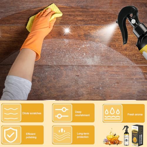 NUOKOU 2 Piezas Spray de Cera de Abeja Natural y Restaurador, Spray Original para Madera, Acondicionador para Muebles, Pisos, Mesas y Gabinetes - imagen 2