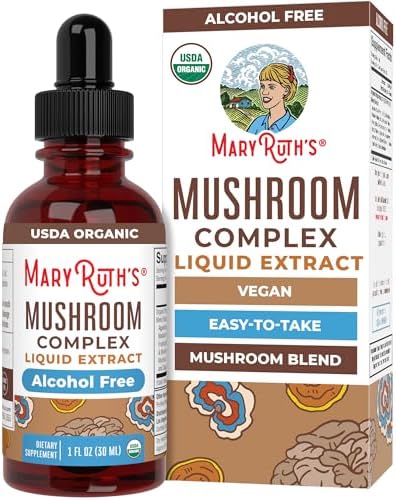 Complejo de Hongos MARYRUTH'S | Melena de León | Cola de Pavo | Reishi | Shiitake | Sin Alcohol | Mezcla Orgánica | No GMO | Vegano | 30 Porciones - imagen 1