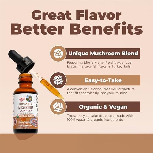 Complejo de Hongos MARYRUTH'S | Melena de León | Cola de Pavo | Reishi | Shiitake | Sin Alcohol | Mezcla Orgánica | No GMO | Vegano | 30 Porciones - imagen 4