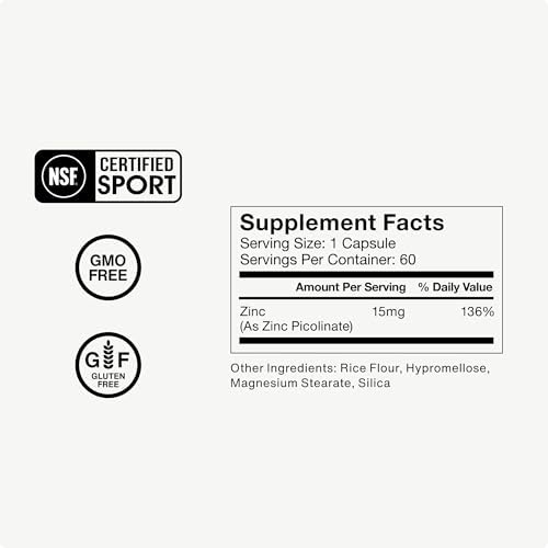 Momentous Zinc Picolinate 15 mg - Suplemento de Zinc Bioavailable - Apoyo a la Inmunidad y Hormonas - Salud Articular y Masa Muscular - Certificado - imagen 4