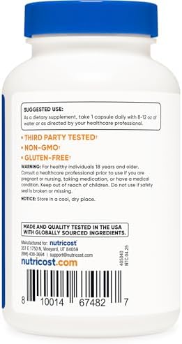 Nutricost Vitamina B6 (Piridoxina HCl) 25mg, 240 Cápsulas - No GMO, Sin Gluten y Apta para Vegetarianos - imagen 4