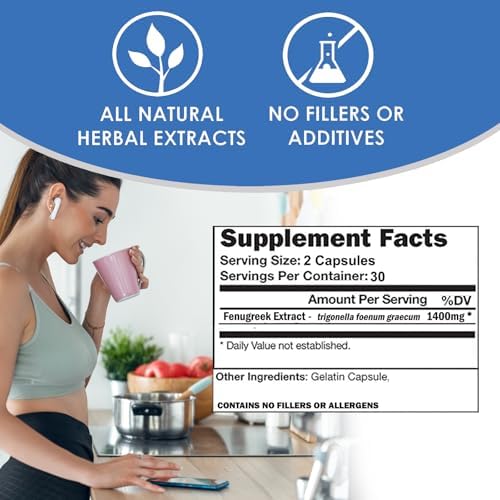 VH Nutrition Fenogreco+ | Cápsulas de Fenogreco Extra Fuerte 1400mg | Suplemento para el Equilibrio Hormonal y Energía | 60 Cápsulas Sin Gluten - imagen 5