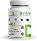 L-Theanina 400mg, 400 Cápsulas – Suplemento Extra Fuerte de Theanina – Aminoácidos para Apoyo en Enfoque y Relajación – Sin OGM y Libre de Gluten - imagen 1