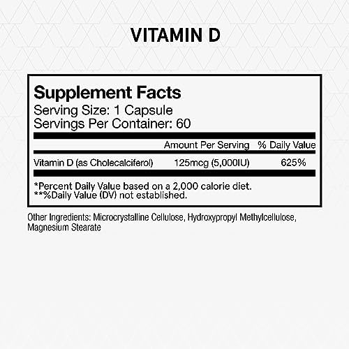 Suplemento de Vitamina D3 Momentous - Cápsulas de 5,000 UI para Salud Fundamental - Certificado NSF para Deporte - Sin Gluten - 60 Porciones - imagen 2