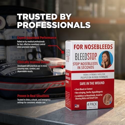 Tiras BleedStop™ para Hemorragias Nasales – Espumas Coagulantes de Sangre de Acción Rápida – Ayuda a Coagular Sangre al Contacto – Estériles y - imagen 3