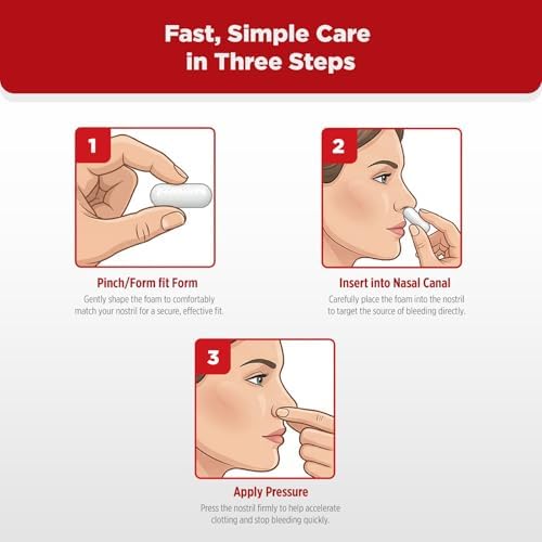 Tiras BleedStop™ para Hemorragias Nasales – Espumas Coagulantes de Sangre de Acción Rápida – Ayuda a Coagular Sangre al Contacto – Estériles y - imagen 5