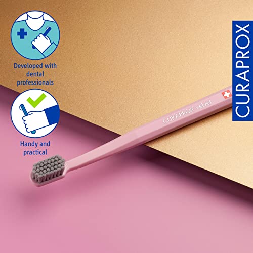 Cepillo de dientes Curaprox CS 12460 Velvet Soft – Cuidado suave de encías | Limpieza ultra suave con 12,460 filamentos | Paquete individual, color - imagen 4