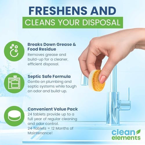 Tabletas Limpiadoras y Desodorantes para Desechos – Paquete XL de 24 Tabletas Espumosas de Cítricos - Eliminador de Olores y Grasa para Desagües y - imagen 4