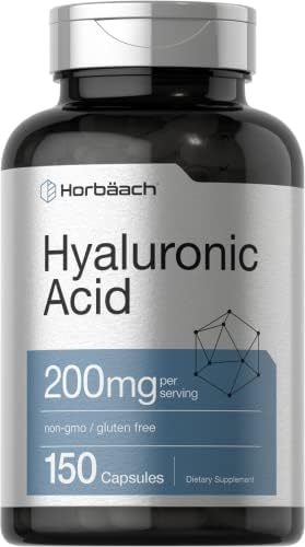 Suplemento de Ácido Hialurónico Horbäach | 200 mg | 150 Cápsulas | Suplemento Sin OGM y Libre de Gluten - imagen 1