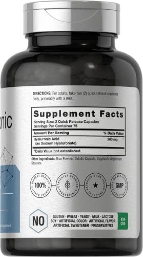 Suplemento de Ácido Hialurónico Horbäach | 200 mg | 150 Cápsulas | Suplemento Sin OGM y Libre de Gluten - imagen 2