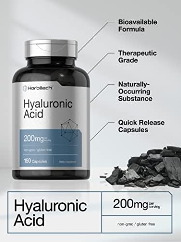 Suplemento de Ácido Hialurónico Horbäach | 200 mg | 150 Cápsulas | Suplemento Sin OGM y Libre de Gluten - imagen 3