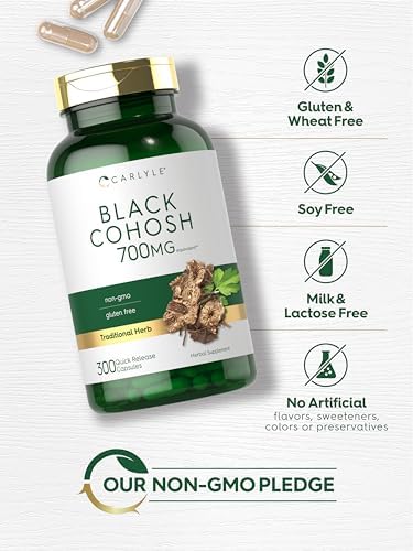 Cápsulas de Black Cohosh Carlyle | 300 Contenido | Fórmula Sin OGM y Libre de Gluten | Suplemento de Extracto de Raíz de Black Cohosh - imagen 5