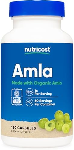 Nutricost Amla 1000mg, 120 Cápsulas Vegetarianas - Certificado CCOF, Orgánico, No Transgénico, Sin Gluten, 60 Porciones - imagen 1