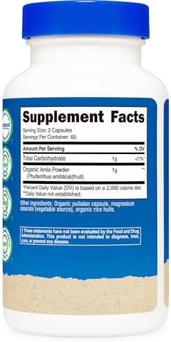 Nutricost Amla 1000mg, 120 Cápsulas Vegetarianas - Certificado CCOF, Orgánico, No Transgénico, Sin Gluten, 60 Porciones - imagen 5