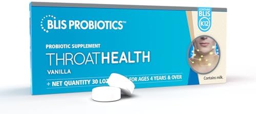 Probioticos Orales BLIS ThroatHealth K12 - Soporte Inmunológico y de Garganta, Vainilla - 30 Pastillas, 2.5 Mil Millones CFU - imagen 1