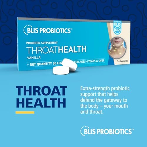 Probioticos Orales BLIS ThroatHealth K12 - Soporte Inmunológico y de Garganta, Vainilla - 30 Pastillas, 2.5 Mil Millones CFU - imagen 2