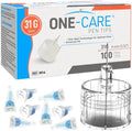 Puntas ONE-CARE 31G x 4 mm (5/32’’) – Diseño de canal delgado, conexión universal enroscable, caja de 100 piezas - imagen 1