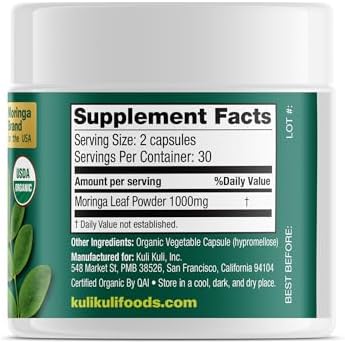 Cápsulas Orgánicas de Moringa KULI KULI, 60 Unidades - imagen 2