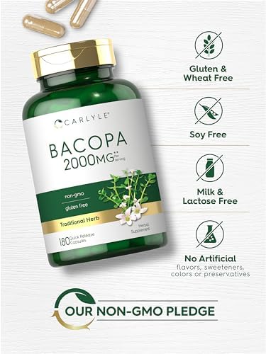 Cápsulas de Bacopa Monnieri Carlyle | 180 Cápsulas | Suplemento Libre de Gluten - imagen 4